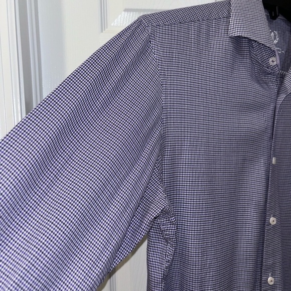 BUGatchi LS Button Down purple and black houndstooth shirt SZ 16/40​​​​ - Picture 4 of 7